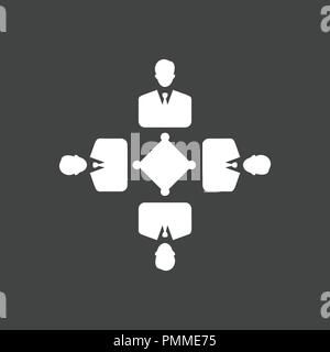 Table Meeting Icon White Stock Vector
