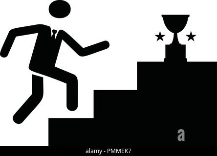 Running To Achieve Success Icon Black Stock Vector