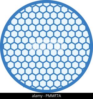 Line art golf ball icon vector blue Stock Vector