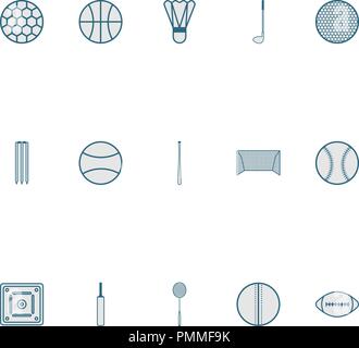 Sports icons line art vector. Set of the icon to the sports Stock Vector