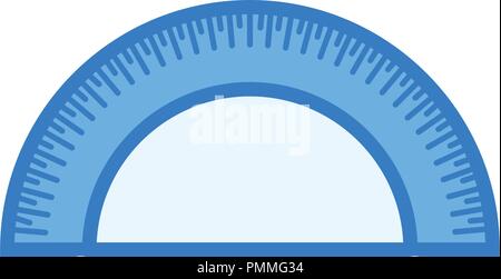 Protractor colorful blue icon vector - linear style icon Stock Vector