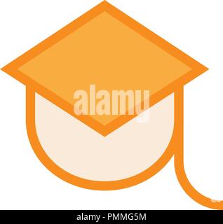 Graduation hat cap colorful line art icon vector Stock Vector