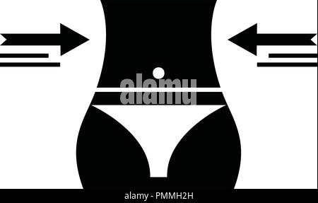 Gym Weight Loss Icon Black Stock Vector