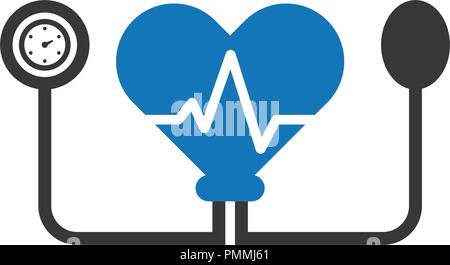 Blood Pressure Icon Blue Stock Vector