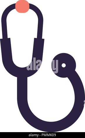 Medical stethoscope icon in linear colorful flat style Stock Vector