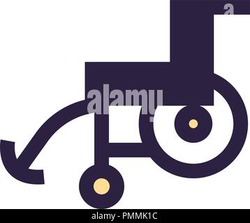Wheelchair isolated on white background - Flat style vector Stock Vector