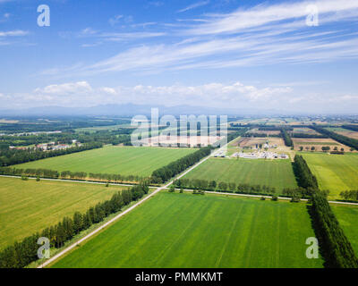 Aerial Phography of Hokkaido, Japan Stock Photo