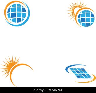 Solar logo energy icon vector design Stock Vector