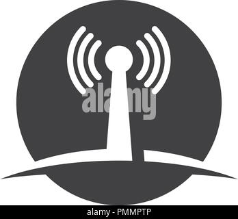 wireless Logo Template vector icon illustration design Stock Vector