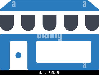Store icon - Glyph store vector icon vector blue Stock Vector