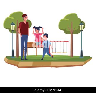 Family at park Stock Vector