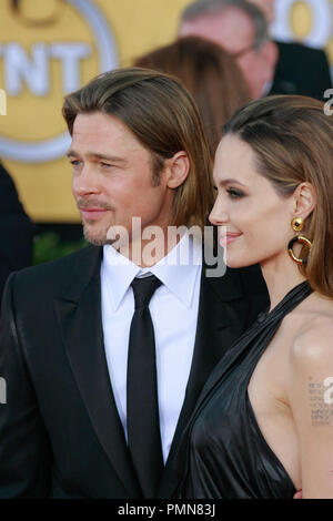 Brad Pitt and Angelina Jolie at the 18th Annual Screen Actors Guild Awards. Arrivals held at the Shrine Auditorium in Los Angeles, CA, January 29, 2012. Photo by Joe Martinez / PictureLux Stock Photo