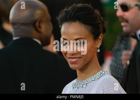 Zoe Saldana at the 18th Annual Screen Actors Guild Awards. Arrivals held at the Shrine Auditorium in Los Angeles, CA, January 29, 2012. Photo by Joe Martinez / PictureLux Stock Photo