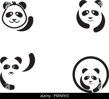 Panda logo template vector icon illustration template Stock Vector
