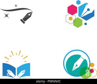 Education Logo Template vector icon illustration design Stock Vector