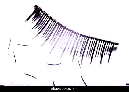 Artificial Fake Eyelashes of Artificial Eyelashes isolated on white background Stock Photo