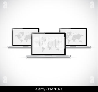 Illustration of a computer keyboard over a world map Stock Photo - Alamy