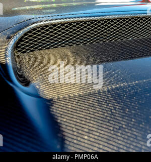 Car hoor with carbon fiber material and vent Stock Photo