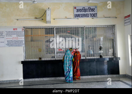 Khajuraho railway station booking window in madhya pradesh  India Stock Photo