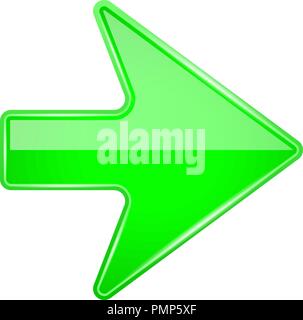 Green shiny 3d arrow Stock Vector