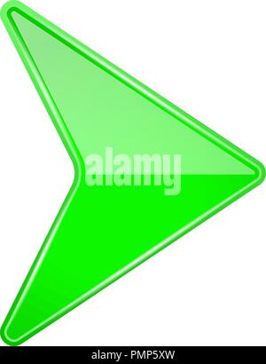 Green shiny 3d arrow Stock Vector