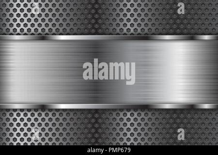 Metal background with perforation Stock Vector