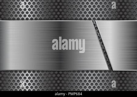 Metal background with perforation Stock Vector