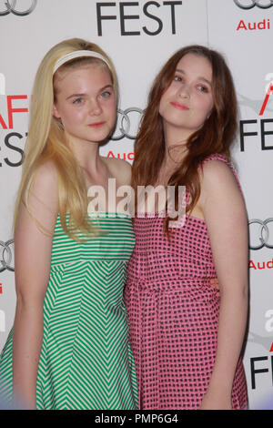 Elle Fanning and Alice Englert at the AFI Fest 2012 Special Screening of 'Ginger and Rosa'. Arrivals held at Grauman's Chinese Theatre in Hollywood, CA, November 7, 2012. Photo by Joe Martinez / PictureLux Stock Photo