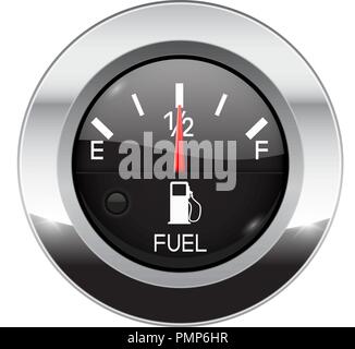 Fuel car dashboard gauge Stock Vector