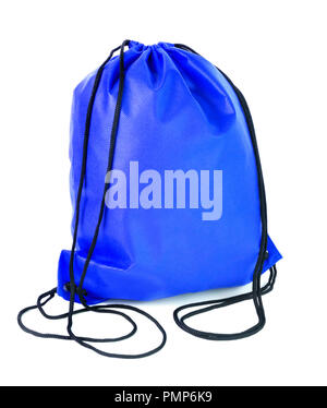 drawstring pack isolated on white background Stock Photo