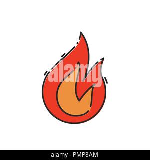 Flat fire icon. Vector illustration. Burn symbol. Stock Vector
