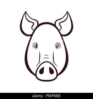 The pigs head. Abstract animal. Vector illustration. Stock Vector