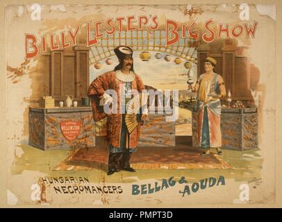 Billy Lester's Big Show, vintage publicity poster from 1895 Stock Photo