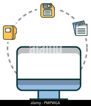 computer desktop with documents and floppy Stock Vector Image & Art - Alamy