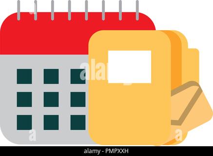 calendar with folder isolated icon Stock Vector