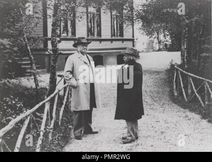 Bjørnstjerne Bjørnson and Edvard Grieg at Edvard's 60 year birthday. Stock Photo