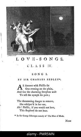 Blake engraving after Stothard for Song I by Sir Charles Sedley in Joseph Ritson A Select Collection of English Songs 1783. Stock Photo