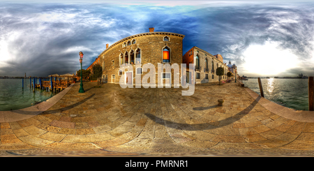 360 degree panoramic view of vendramin palace. hotel cipriani. venice