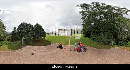 360 degree panoramic view of Ronchamp, Chapelle Notre Dame du Haut by Le Corbusier, View from the Pyramid