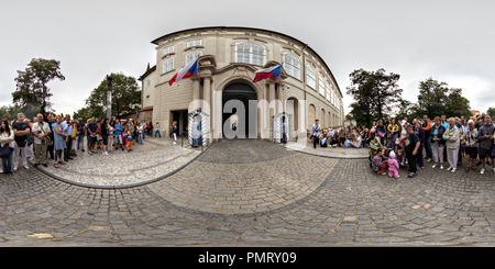 360 degree panoramic view of North Entrance To The Prague Castle - Prasny Most