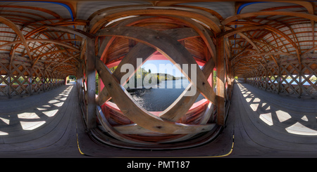 360 degree panoramic view of Covered Bridge, Wakefield, Quebec