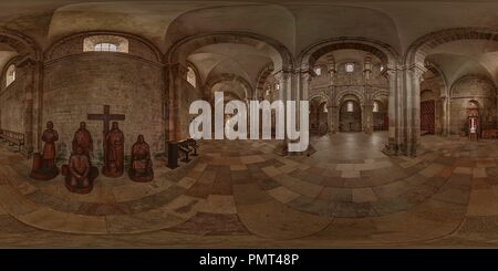 360 degree panoramic view of Sainte Marie-Madeleine La Basilique De Vezelay, Yonne, Bourgogne Franche Comte 2267