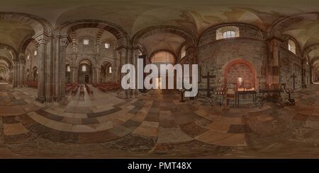 360 degree panoramic view of Sainte Marie-Madeleine, La Basilique De Vezelay, Yonne, Bourgogne Franche Comte2247