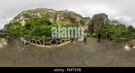 360 degree panoramic view of Henan Jiaozuo World Geological Park Yuntai Mountain 8——Quanbao Gorge Falls