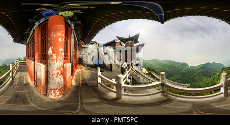 360 degree panoramic view of Henan Jiaozuo World Geological Park Yuntai Mountain 9——Mastixia peak elevation 1308 meters