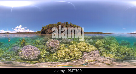 360 degree panoramic view of Coral Coast New Caledonia Anse Majic