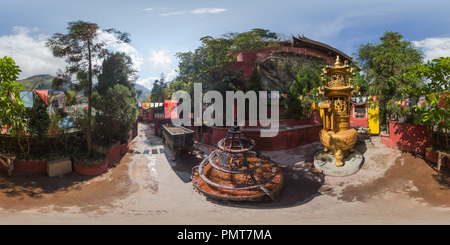 360 degree panoramic view of Luding County, Sichuan - Luding Bridge-4