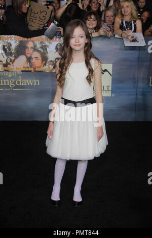 Mackenzie Foy 11/12/2012 'The Twilight Saga: Breaking Dawn - Part2' Premiere held at Nokia Theater at L.A. Live in Los Angeles, CA Photo by Izumi Hasegawa / HNW / PictureLux Stock Photo