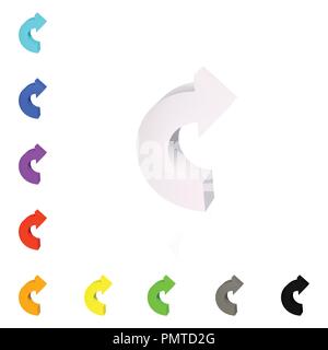 Set of arrows. Threedimensional. The direction of rotation. Vector illustration. Stock Vector
