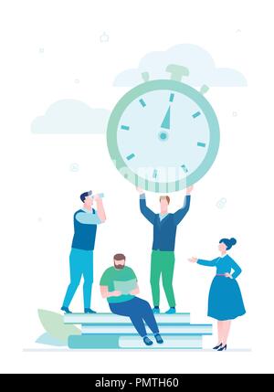 Time management - flat design style illustration Stock Vector